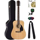 Fa-100 0950812021combofgpac3 Dreadnought Acoustic Guitar Natural Satin Bundle With Hard 712392910323