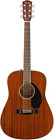 0961702021 Fender String Acoustic Natural Finish Right All Mahogany 885978787753