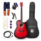 10779941 Vangoa Inch Full Size Vg Red Acoustic Electric 714131191666