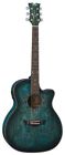 546856 Dean New Exotica Quilt Ash Trans Blue Satin Guitar