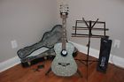 6206 Daisy Rock Pixie Accoustic Guitar Silver Sparkle And Accessories