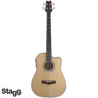 Ab203ce-n Stagg New Cutaway Acoustic Electric Bass Guitar Natural 0882030122002