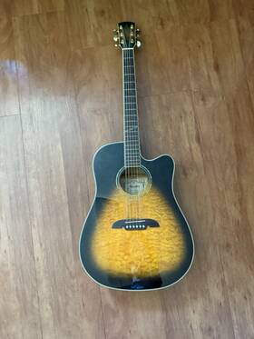Fd60tsb Alvarez Acoustic Guitar Tobacco Sunburst Used Good Condition