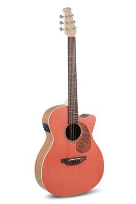 Aeo-69-o Applause Electric Guitar Jump Om Cutaway Electro Peach