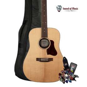 Art & Lutherie 112721112721 Americana Natural Eq Dreadnought Acoustic-electric Guitar Package