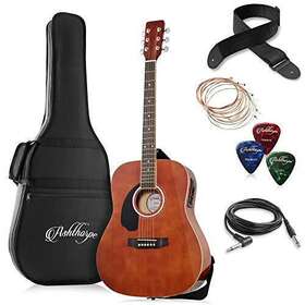 Ashthorpe 842364126275 Full-size Left-handed Dreadnought Acoustic-electric Guitar Bundle - Premium T