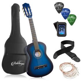 B099ntp451 Ashthorpe 30-inch Beginner Acoustic Guitar Package Blue Basic Starter Kit With G