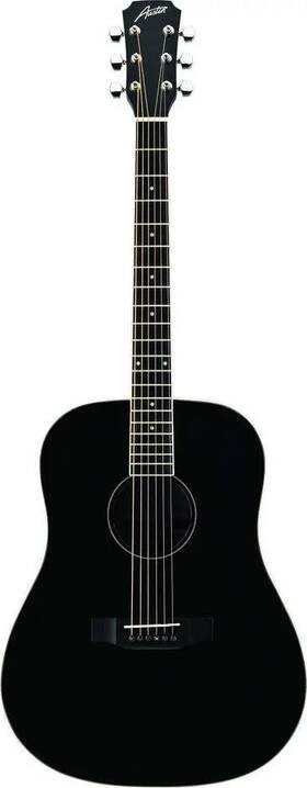 Aa25dsbk Austin Acoustic Dreadnought Satin Black