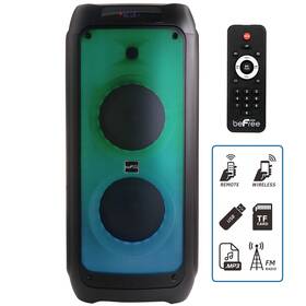 Befree Sound 840191204548 2 X 8 Inch Wireless Rechargeable Bluetooth Party Speaker With Led Illum