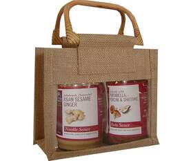 Gj2natural Bella Vita 822372212023 Gj2m Natural - Jute 2 Bottle Mini Gourmet Bags