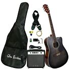 0957284 Black Acoustic Electric Guitar Music Kit Tuner Pick Bag 10w Amplifier Instrument