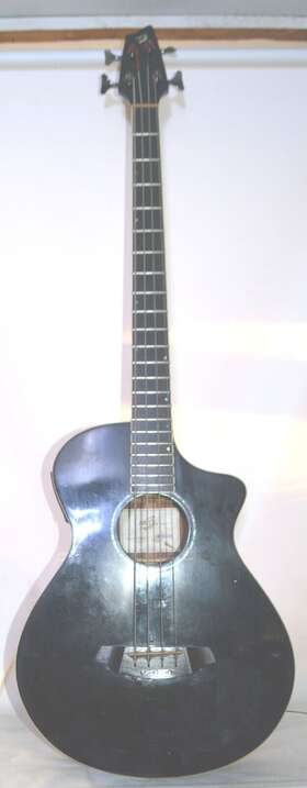 Abc25 Breedlove Abc25/sm4 Black Acoustic Electric Bass Guitar Good Condition Fishman
