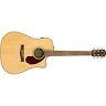 Cd-140sce-dread-nat-cs-wn Fender Dreadnought Acoustic Electric Guitar Case Natural 885978875511