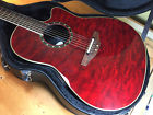 Cdx24 Ovation Great Near Mint Celebrity Red Burled Finish With Case