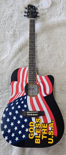 Sdg313ce Corbin Pro Model Gba2024 American Flag Acoustic Electric Dreadnought Size Guitar