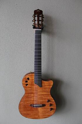 4326487365879326513651 Cordoba Brand New Stage Thinbody Nylon String Acoustic/electric Guitar - Amber