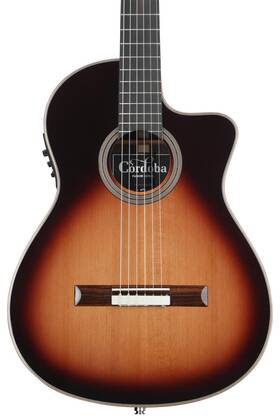 99-750-0080 Cordoba Fusion Orchestra Ce Nylon String Acoustic Guitar - Tear Drop Burst
