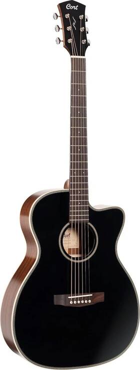 Oc4btsg Cort Essence Series Es-oc4 Om Cutaway Acoustic Electric Guitar. Black