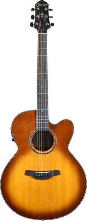Hj250-ce-brs Crafter Silver Series 250 Jumbo Acoustic-electric Guitar With Cutaway