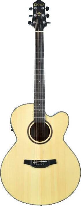 Hj250-ce-n Crafter Silver Series 250 Jumbo Acoustic-electric Guitar With Cutaway