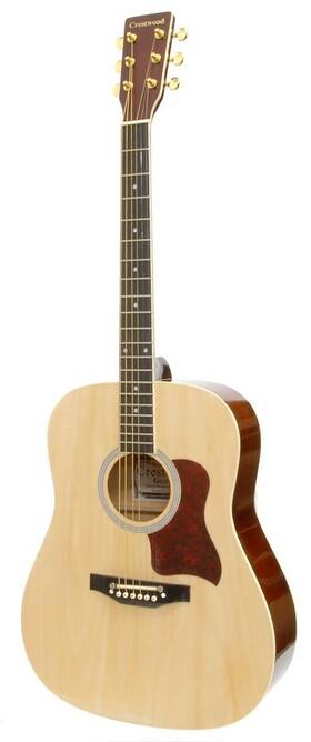 2010eq Crestwood Acoustic Electric Dreadnought Guitar Natural