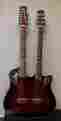 Csd-225 Ovation Celebrity Double Neck Acoustic-electric Guitar Ruby Red Burst