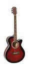Dag-8ceq-rds Eleca Guitars Mini Jumbo Guitar Red Quilted Top 849066000056