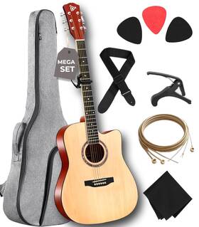 Pga480nt.x9 Dana Trading Pyle 41 Inch 6 String Acoustic Guitar Right Handed - Natural Matte