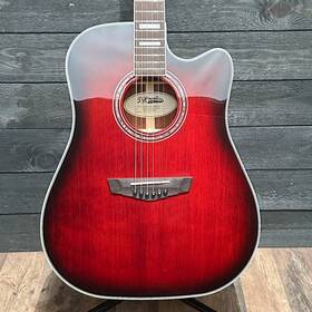 210817851 Dangelico Dftangelico Premier Bowery Cutaway Dreadnought Acoustic-electric Guitar - Trans