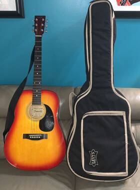 Dabvilleres111 Danville Acoustic Guitar Sunburst- Model D 420 With Levy S Backpack Gig Bag