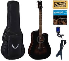 Dean 683609927857 St Augustine Dreadnaught Guitar Caw A/e Vintage Burst Light Case Bundle