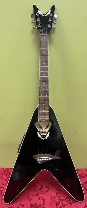 J07100323 Dean Guitars Vco Cbk Flying V Flame Top Rh Black Acoustic Electric Guitar Read