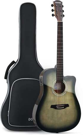 Ec1760 Donner 41 Inch Full Size Acoustic Electric Guitar For Beginner Intermediate Refurb