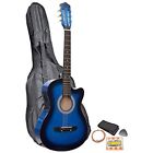 Electroacousticguitarhsb Blue Acoustic Electric Cutaway Guitar With Carry 731236525646