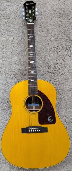 Ft-79an Epiphone Texan Acoustic-electric Guitar - Antique Natural With Hs Case