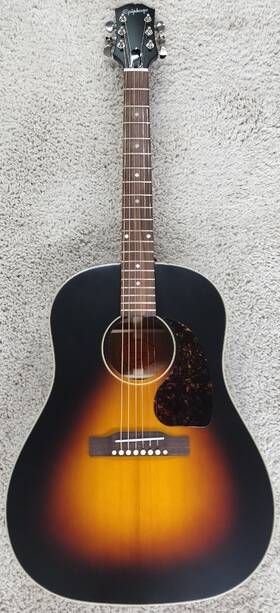 J45satbnh3 Epiphone J-45 Standard All Solid Sloped Shoulder Dreadnought Acoustic Electric G