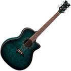Eqa-tbls Dean Guitars Exotica Quilt Ash Top Guitar Trans Blue