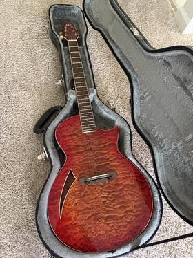 Esp Tw18090853 Ltd Tl-6 Acoustic-electric Guitar Fishman Tl3 Quilted Red Rosewood With Case