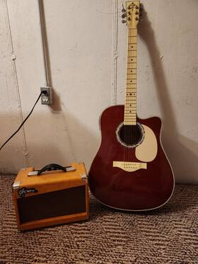 Lv-100 Esteban Vintage Legacy Master Class Series Acoustic/electric Guitar With Amp
