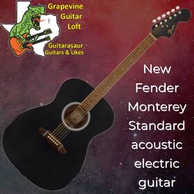 0973052111 Fender Monterey Standard Acoustic Electric Guitar - Black Top