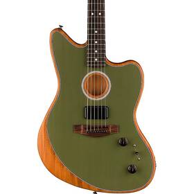 Fender 197881262990 Acoustasonic Player Jazzmaster A/e Guitar Antique Olive Rf