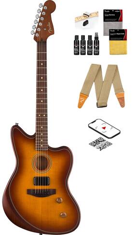 Fender 840262250061 Acoustasonic Standard Jazzmaster - Honey Burst With Cleaning Kit