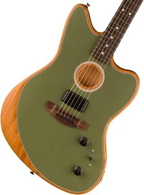 972233176 Fender Acoustasonic Player Jazzmaster Acoustic Electric Guitar 2-year Olive