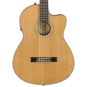 Cn-140sce Fender Nylon Thinline Acoustic Guitar Natural With Case