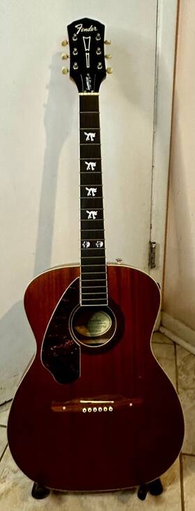 Csd09003898 Fender Tim Armstrong Hellcat Signature Lefthanded 6-string Acoustic - Signed By