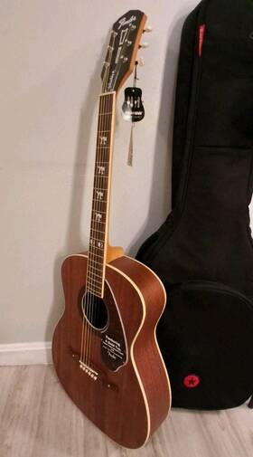 Csl1308216 Fender Tim Armstrong Hellcat Acoustic-electric Guitar Mahogany With Gig Bag