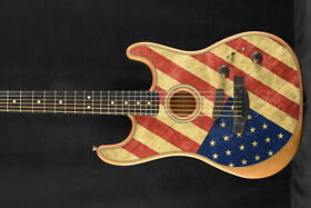 Us231254a Fender Limited Edition 2022 American Acoustasonic Telecaster Flag
