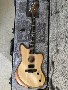 Fender Us211089a American Acoustasonic Jazzmaster Natural With Deluxe Hard Case New