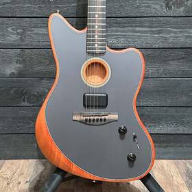 Us216795a Fender American Acoustasonic Jazzmaster Acoustic Electric Guitar - Tungsten