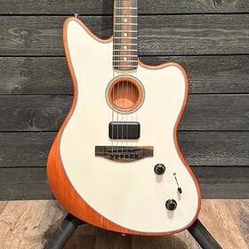 Us226391a Fender American Acoustasonic Jazzmaster Acoustic Electric Guitar - White